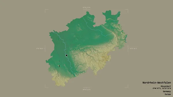 Área Nordrhein Westfalen Estado Alemania Aislada Sobre Fondo Sólido Una —  Fotos de Stock