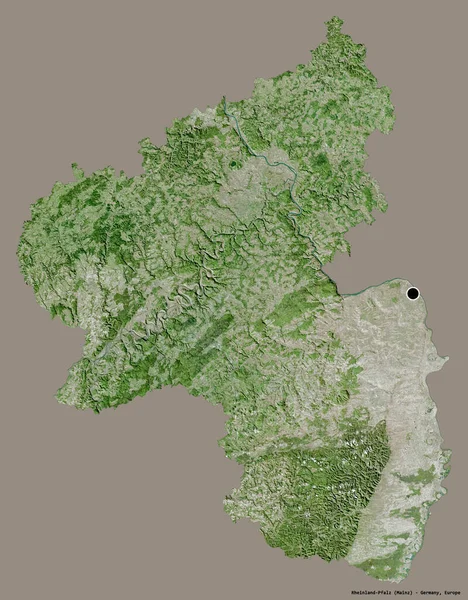 莱茵兰 法尔茨的形状 其首都隔离在一个坚实的色彩背景 卫星图像 3D渲染 — 图库照片