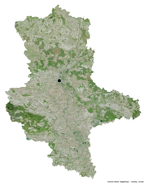 Forma Sachsen Anhalt Estado Alemania Con Capital Aislada Sobre Fondo —  Fotos de Stock
