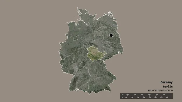Forma Desnaturalizada Alemania Con Capital División Regional Principal Zona Separada —  Fotos de Stock