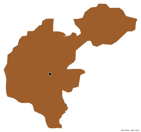 Form Ahafo Regionen Ghana Med Dess Huvudstad Isolerad Vit Bakgrund — Stockfoto