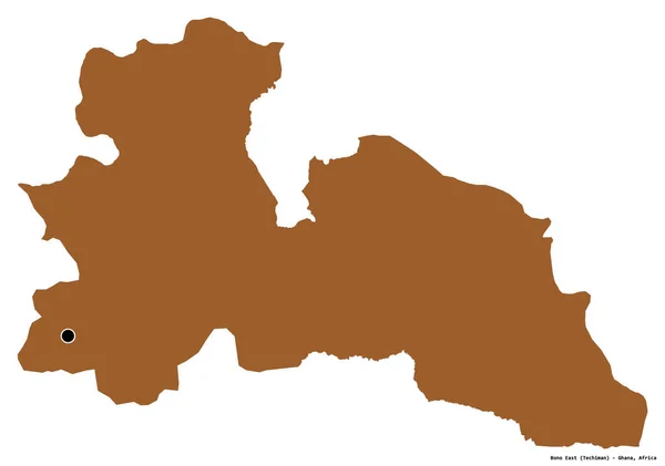 Форма Восточного Боно Регион Ганы Столицей Изолированной Белом Фоне Состав — стоковое фото