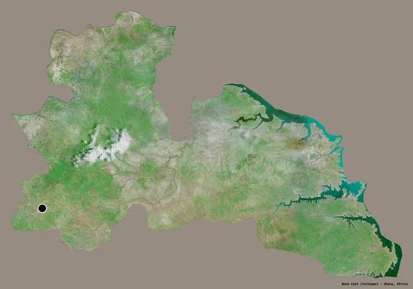 Bono East Şekli Gana Bölgesi Başkenti Katı Renk Arkaplanı Ile — Stok fotoğraf