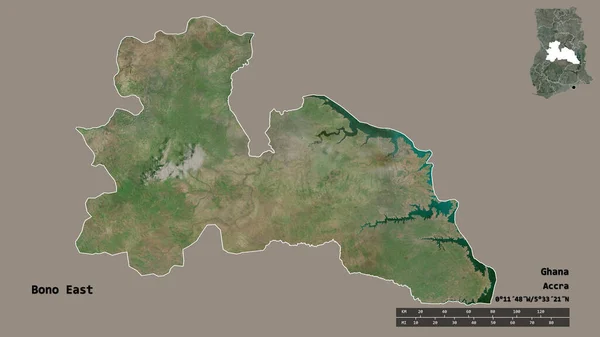 Σχήμα Του Bono East Περιοχή Της Γκάνα Κεφάλαιό Του Απομονωμένο — Φωτογραφία Αρχείου