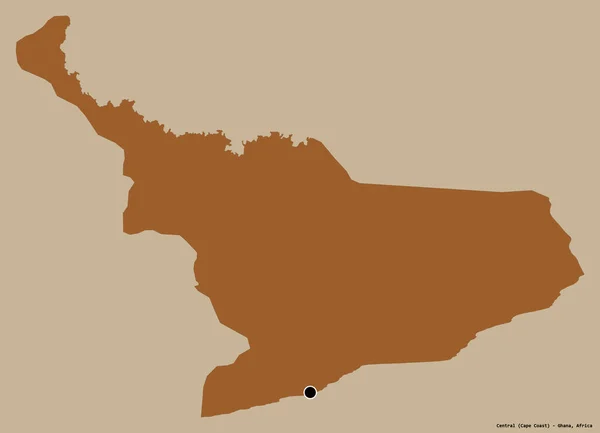 Form Central Regionen Ghana Med Sin Huvudstad Isolerad Solid Färg — Stockfoto