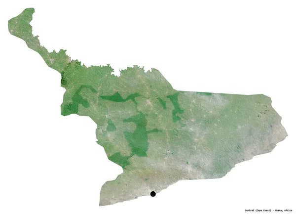 Forma Del Centro Región Ghana Con Capital Aislada Sobre Fondo —  Fotos de Stock