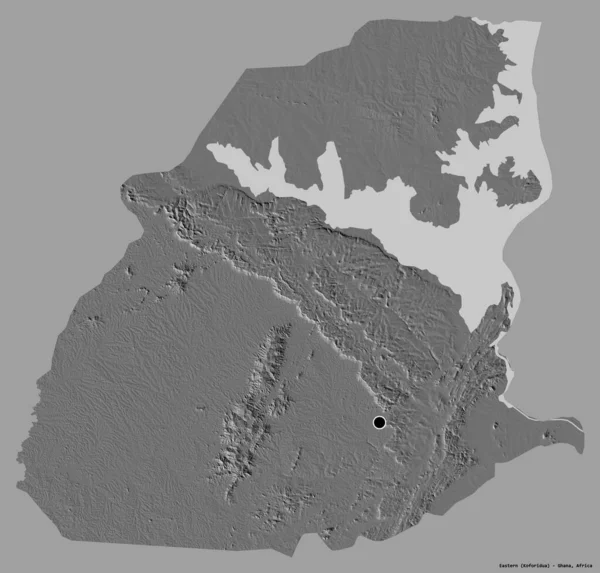 Forma Del Este Región Ghana Con Capital Aislada Sobre Fondo — Foto de Stock