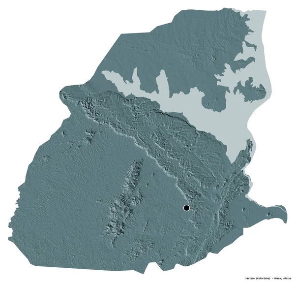 Forme Est Région Ghana Avec Capitale Isolée Sur Fond Blanc — Photo