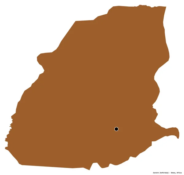 加纳东部的形状 首都被白色背景隔离 图形纹理的组成 3D渲染 — 图库照片