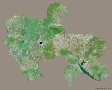 Savannah 'nın şekli, Gana bölgesi, başkenti katı renk arkaplanı ile izole edilmiş. Uydu görüntüleri. 3B görüntüleme