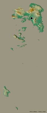 Yunanistan 'ın merkezden uzaklaştırılmış yönetimi olan Attica' nın şekli, sermayesi sağlam bir renk arka planına izole edilmiş. Topografik yardım haritası. 3B görüntüleme