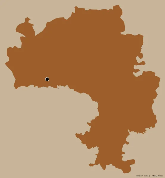 Форма Півночі Регіон Гана Своєю Столицею Ізольованою Суцільному Кольоровому Тлі — стокове фото