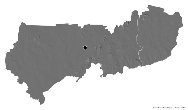 Форма Верхнього Сходу Гана Столицею Ізольованою Білому Тлі Білевелівська Карта — стокове фото