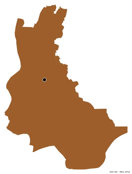 Form Volta Regionen Ghana Med Dess Huvudstad Isolerad Vit Bakgrund — Stockfoto