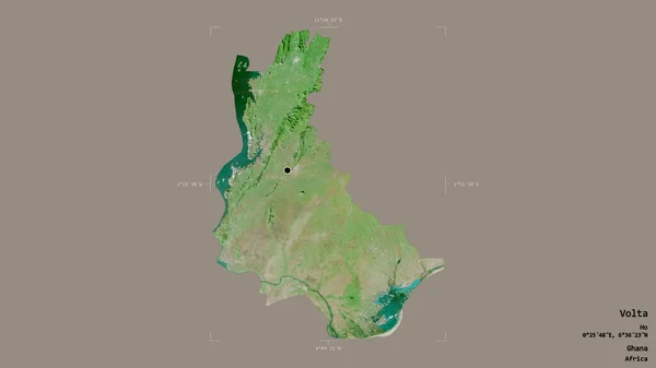 Volta Bölgesi Gana Bölgesi Katı Bir Arka Planda Izole Edilmiş — Stok fotoğraf
