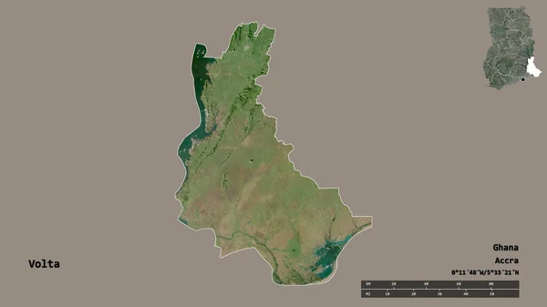 Tvar Volty Oblasti Ghany Hlavním Městem Izolovaným Pevném Pozadí Měřítko — Stock fotografie