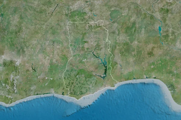 Utvidgat Område Skisserat Ghana Satellitbilder Rendering — Stockfoto