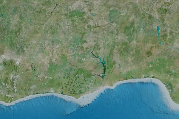 Extended Area Ghana Satellite Imagery Rendering — Stock Photo, Image