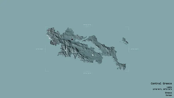 Oblast Středního Řecka Decentralizovaná Správa Řecka Izolovaná Pevném Pozadí Georeferenčním — Stock fotografie