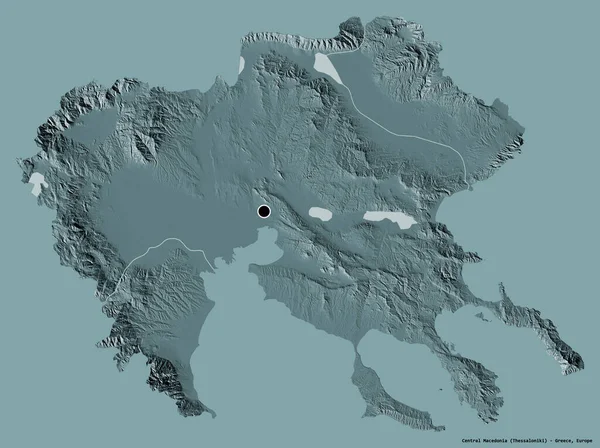 Forma Macedonia Central Administración Descentralizada Grecia Con Capital Aislado Sobre —  Fotos de Stock