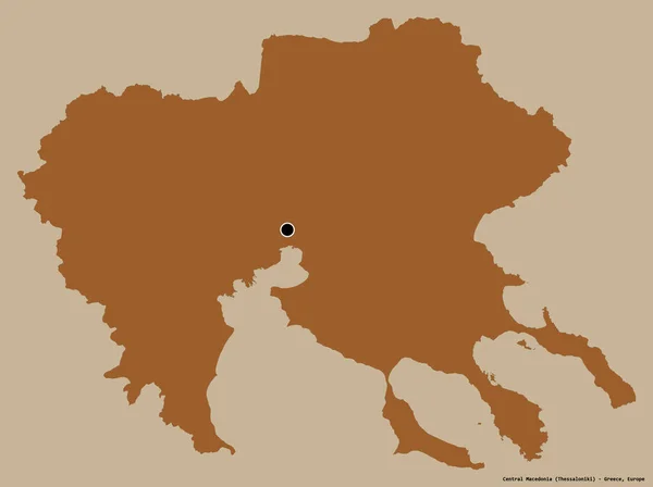 Forma Macedônia Central Administração Descentralizada Grécia Com Sua Capital Isolada — Fotografia de Stock