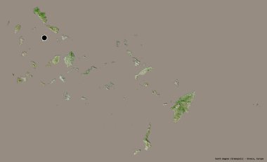 Güney Ege 'nin şekli, Yunanistan' ın merkeziyetçilikten arındırılmış yönetimi, sermayesi katı renk arka planında izole edilmiş. Uydu görüntüleri. 3B görüntüleme