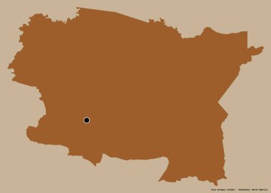 Alta Verapaz 'ın şekli, Guatemala departmanı, sermayesi katı renk arkaplanı ile izole edilmiş. Desenli dokuların bileşimi. 3B görüntüleme