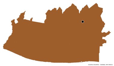 Escuintla 'nın şekli, Guatemala departmanı, başkenti beyaz arka planda izole edilmiş. Desenli dokuların bileşimi. 3B görüntüleme