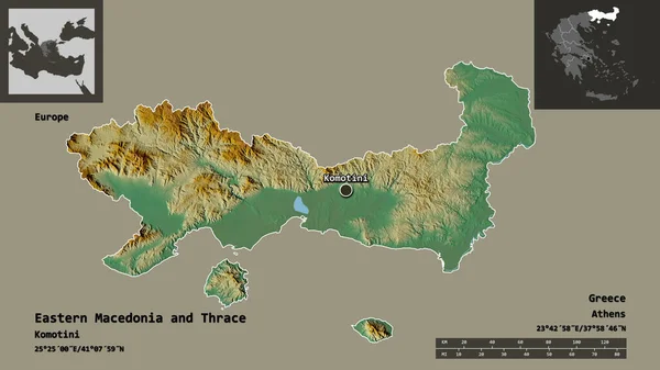 Tvar Východní Makedonie Thrákie Decentralizovaná Správa Řecka Jeho Hlavního Města — Stock fotografie