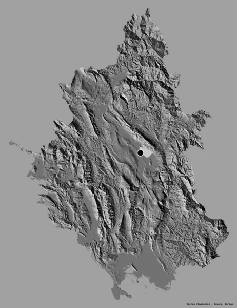 Alakja Epirus Decentralizált Közigazgatás Görögország Tőke Elszigetelt Szilárd Színű Háttér — Stock Fotó