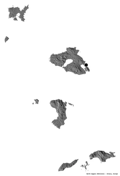 Forma Del Egeo Norte Administración Descentralizada Grecia Con Capital Aislado —  Fotos de Stock