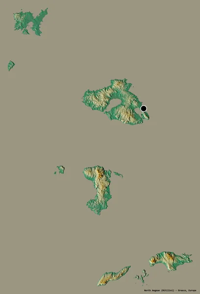 Forma Del Egeo Norte Administración Descentralizada Grecia Con Capital Aislado — Foto de Stock