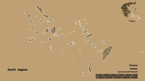 Forma Dell Egeo Meridionale Amministrazione Decentrata Della Grecia Con Sua — Foto Stock