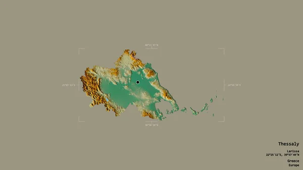 Περιοχή Θεσσαλίας Αποκεντρωμένη Διοίκηση Της Ελλάδας Απομονωμένη Στέρεο Υπόβαθρο Μέσα — Φωτογραφία Αρχείου