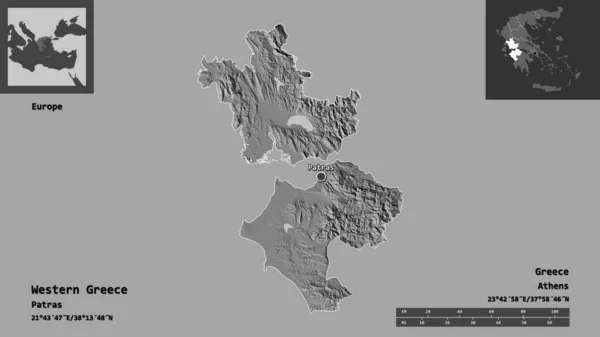 Tvar Západního Řecka Decentralizovaná Správa Řecka Jeho Hlavního Města Měřítko — Stock fotografie