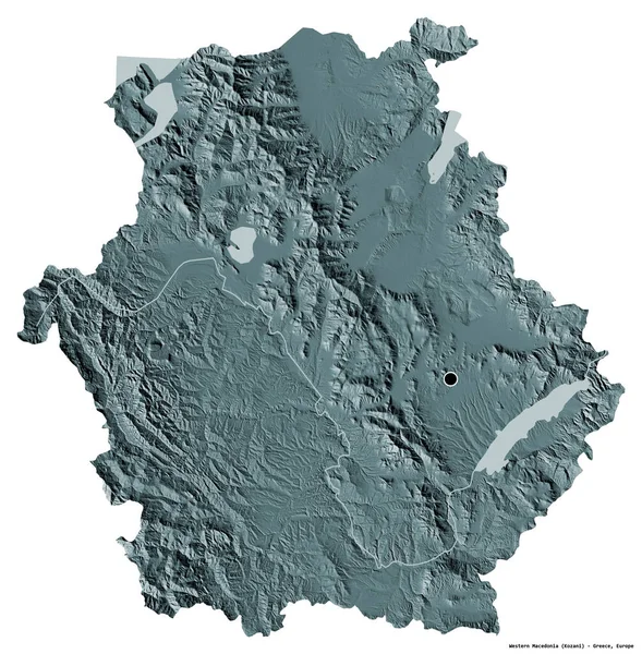 Forma Macedonia Occidental Administración Descentralizada Grecia Con Capital Aislado Sobre —  Fotos de Stock