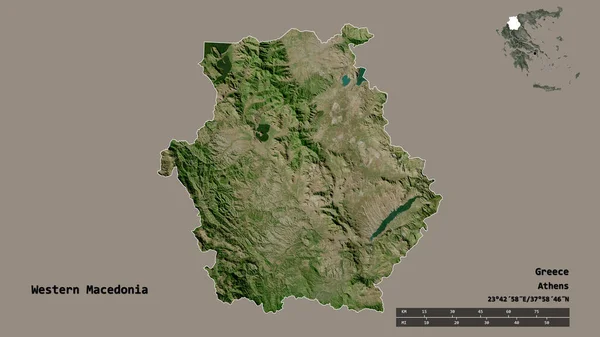 Forme Macédoine Occidentale Administration Décentralisée Grèce Avec Capitale Isolée Sur — Photo