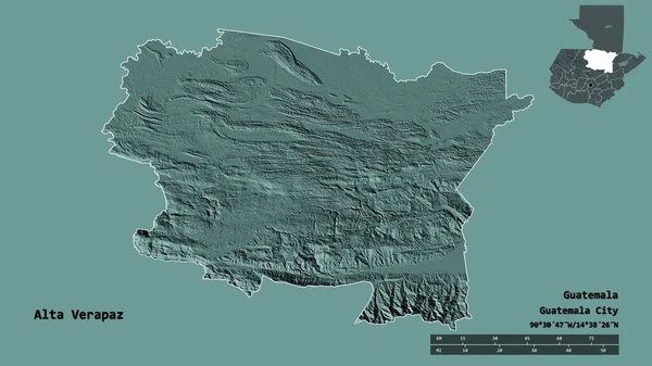 Tvar Alta Verapaz Departement Guatemala Jeho Hlavním Městem Izolované Pevném — Stock fotografie
