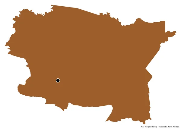 グアテマラのアルタ ベラパズ県の形で その首都は白い背景に孤立しています パターン化されたテクスチャの構成 3Dレンダリング — ストック写真