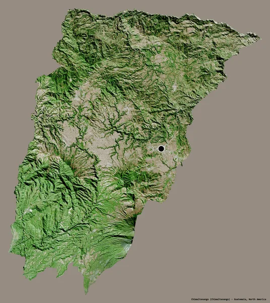 危地马拉省奇马尔特南戈省的形状 其首都以纯色背景隔离 卫星图像 3D渲染 — 图库照片