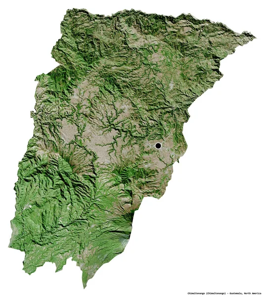 Форма Чималтенанго Департамент Гватемалы Столицей Изолированы Белом Фоне Спутниковые Снимки — стоковое фото