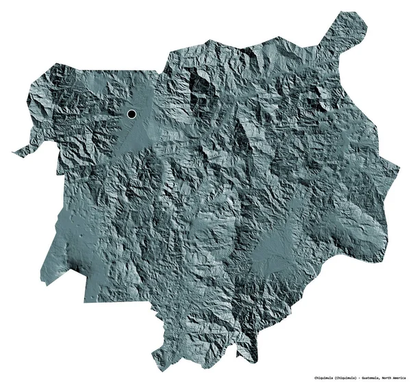 Forma Chiquimula Departamento Guatemala Con Capital Aislada Sobre Fondo Blanco —  Fotos de Stock