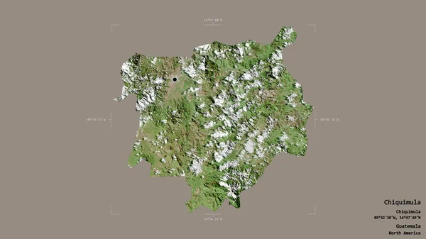 Området Chiquimula Guatemala Isolerat Solid Bakgrund Georefererad Avgränsningsbox Etiketter Satellitbilder — Stockfoto