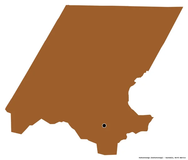 危地马拉省韦韦特南戈省的形状 其首都因白人背景而孤立 图形纹理的组成 3D渲染 — 图库照片