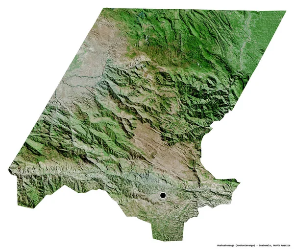 危地马拉省韦韦特南戈省的形状 其首都因白人背景而孤立 卫星图像 3D渲染 — 图库照片