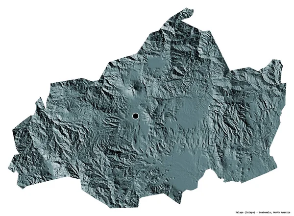 Vorm Van Jalapa Departement Guatemala Met Hoofdstad Geïsoleerd Witte Achtergrond — Stockfoto