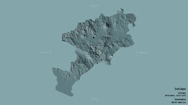 테말라 유티아파아 지방은 갈라진 배경에 고립되어 있었다 라벨이요 지형도 렌더링 — 스톡 사진