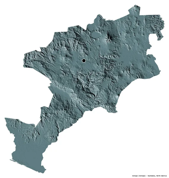 Forma Jutiapa Departamento Guatemala Con Capital Aislada Sobre Fondo Blanco — Foto de Stock