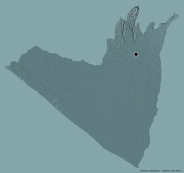 Form Retalhuleu Afdeling Guatemala Med Sin Hovedstad Isoleret Solid Farve - Stock-foto