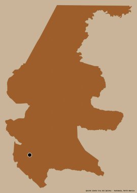Quiche 'nin şekli, Guatemala departmanı, sermayesi koyu renk arka planda izole edilmiş. Desenli dokuların bileşimi. 3B görüntüleme